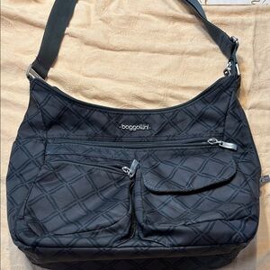 Baggallini Black Diamond-Pattern Shoulder Bag